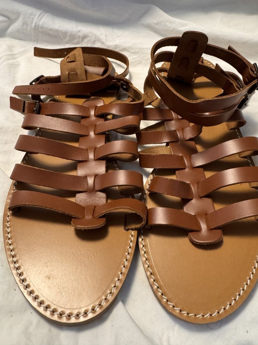 J.Crew Leather Gladiator Sandals – Vachetta Leather | Size 9 - MF0316 - Picture 2 of 5